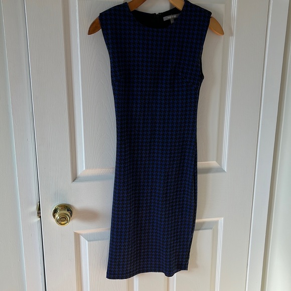 Blue houndstooth work dress - Picture 1 of 3